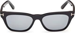 Tom Ford 53mm Rectangular Sunglasses in Black/Other /Smoke at Nordstrom Rack