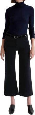 AG - Adriano Goldschmied Saige Wide Leg Crop Corduroy In Super Black