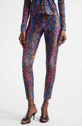 Versace Python Print Leggings in Sky Pink Sapphire Autumn Spice at Nordstrom, Size 10 Us