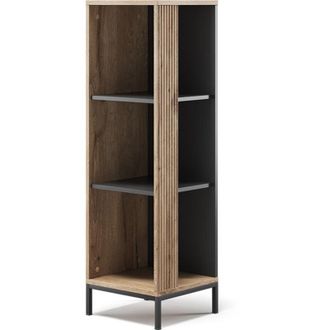 Vicco Estante Para Cds Eliza, Roble Vikingo, 36 X 120 Cm Con 3 Compartimentos, Vicco