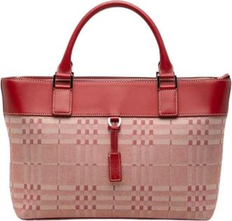 Burberry Borsa Pre-owned Vintage in Tela - - Pre-owned - Donna - Rosso - ONE SIZE
