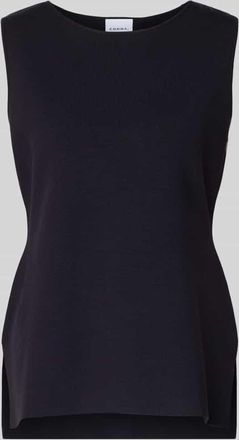 Comma Stricktop aus Viskose-Mix mit Rundhalsausschnitt in Marine, Gr&ouml;&szlig;e 34