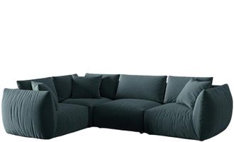 MICADONI Modulares 4-Sitzer Design Ecksofa Chris mit Eckteil links - Samtbezug