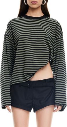 Lioness Bloom Stripe Top in Forest Stripe at Nordstrom, Size X-Small