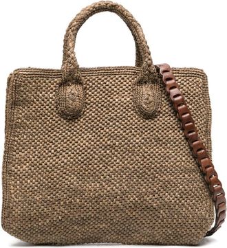 Ibeliv Rary woven-raffia tote bag - women - Calf Leather - OS - Neutrals