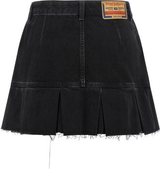 Diesel Pleated Denim Skirt - Black