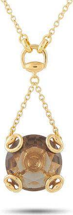Gucci Pre-Owned Gucci Horsebit 18K Yellow Gold Smoky Quartz Necklace GU24 060526