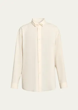 Homme Pliss&eacute; Issey Miyake Mens Pleated-Collar Dress Shirt
