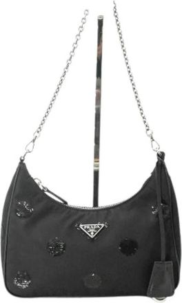 Prada Pre-owned Vintage Nylon Shoulder Bag - Dames - Vintage Schoudertas - Zwart - ONE Size - Nylon - Vintage