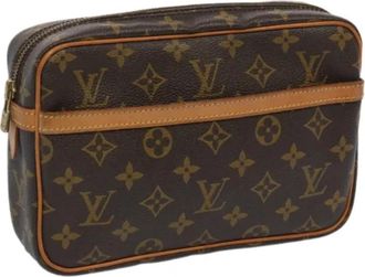 Louis Vuitton Pre-owned Canvas clutches - Dames - Vintage Tassen - Bruin - ONE Size - Leer - Vintage