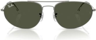Ray-Ban 62mm Oversize Irregular Sunglasses in Gunmetal /Green at Nordstrom