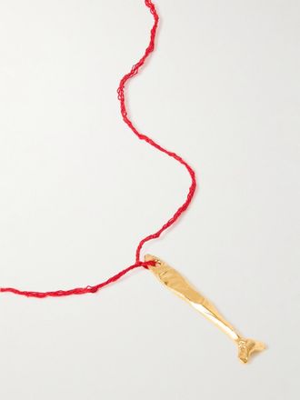 ALIGHIERI Collana In Cordoncino Con Finitura Oro The Catch Of The Day - Rosso