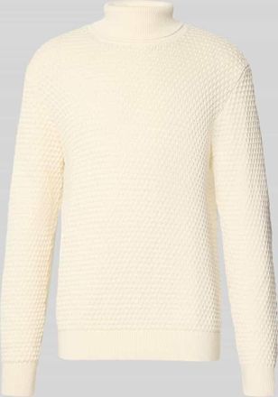 Mc Neal Rollkragenpullover mit gerippten Abschlüssen in Ecru, Größe XXXL