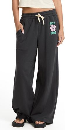 Billabong Midnight Session Wide Leg Fleece Sweatpants in Off Black at Nordstrom, Size X-Large