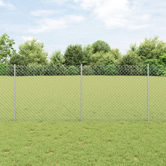 Berkfield Home Chain Link Fence with 20 U Posts Silver 1x10 m Steel
