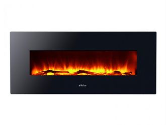 Purline Purline - Chimenea El&eacute;ctrica Panor&aacute;mica De Cristal Templado Negro