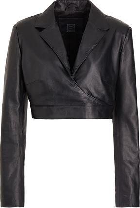 8 by YOOX LEATHER BLAZER CROPPED TOP