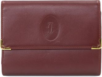 Cartier Bordeaux Leather Wallet (Tri-Fold) (Pre-Owned)