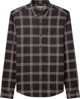 Rhone Hardy Flannel Shirt In Dark Espresso Windowpane