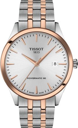 Tissot Classic Dream Powermatic 80 Two-Tone Bracelet Watch, 40mm in Silver at Nordstrom