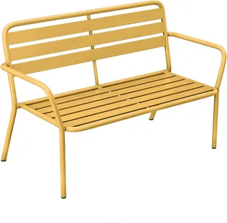 Vente-Unique Panchina da giardino in metallo - Giallo senape - MIRMANDE di MYLIA