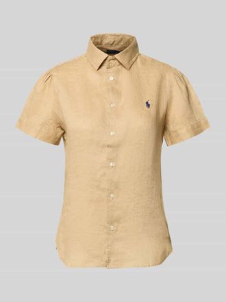 Polo Ralph Lauren Regular Fit Leinenbluse aus reinem Leinen in Beige, Gr&ouml;&szlig;e XL