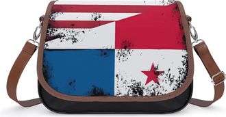 Generic Panamanian & US Flag Small Womens Crossbody Bags Shoulder Handbag with Adjustable Strap for Travel