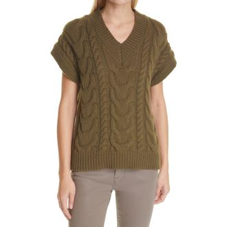 Frame Denim Cable V-Neck Sweater in Surplus at Nordstrom Rack, Size Small