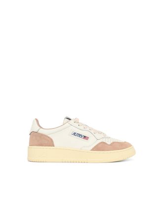 Autry Medalist Low witte leren sneakers met nude