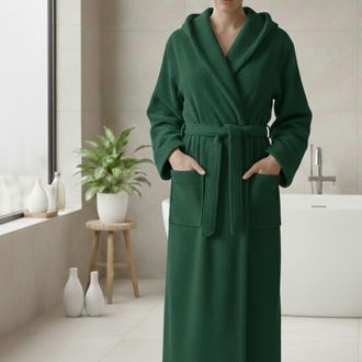Dmora Bata Satiza, 100% Algod&oacute;n Con Capucha, Talla Xl, Verde