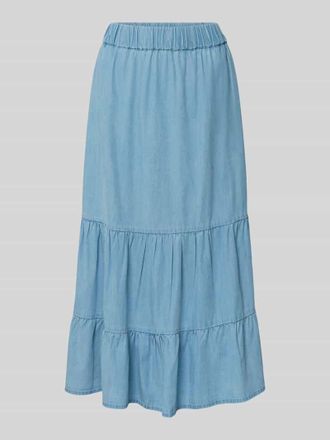 Christian Berg Midirock aus Lyocell-Mix in Denim-Optik in Blau, Gr&ouml;&szlig;e 34