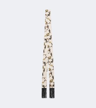 La DoubleJ Printed fringed silk twill scarf