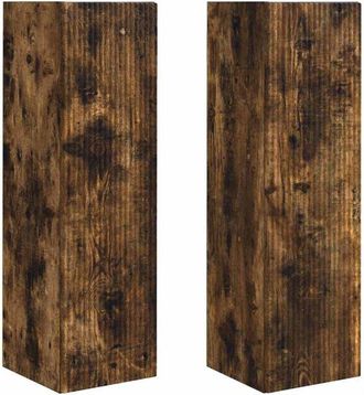 vidaXL TV Wall Cabinet Wall-mounted 2 pcs Smoked Oak 30 x 31 x 100 cm vidaXL