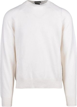 Tom Ford Truien & Vesten, Heren, Wit, L, Wol, Pullover Girocollo