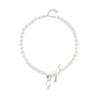 Marc Jacobs Necklaces, female, Gray, Size: ONE SIZE Cat Charm Pearl Necklace