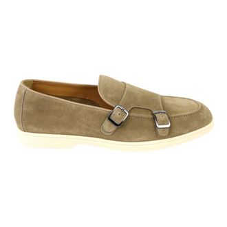 Doucal's Schoenen, Heren, Beige, 41 1/2 EU, Suède, Suède Mocassins met Gespen