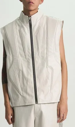Rta Noe Faux Leather Biker Vest in Grey at Nordstrom, Size Xx-Large