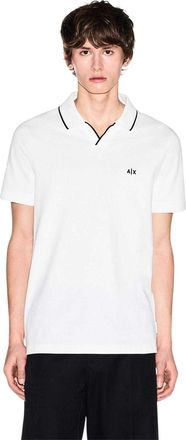 A|X Armani Exchange Heren Logo Poloshirt (Gebroken wit)