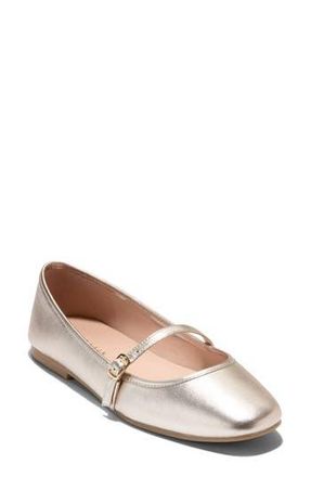 Cole Haan Yelena Mary Jane Flat in Soft Gold Leather at Nordstrom Rack, Size 10
