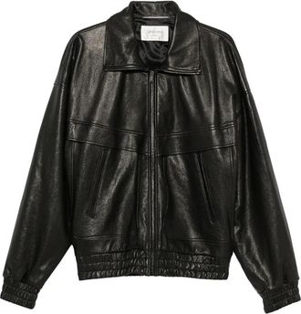 Saint Laurent Jacket in Bubbled Lambskin - Heren - Leren en Su&egrave;de Jassen - Zwart - L - Katoen - Jassen