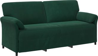 vidaXL Sof&aacute; De 3 Plazas Verde Oscuro 198 X 83 X 95 Cm Terciopelo Vidaxl
