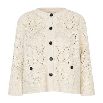 Masai Patterned Cardigan with Pockets and Button Closure - female - Masai - Cardigans - Beige - L - Knitwear