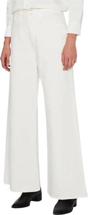 7 For All Mankind Wide Leg Broek - Dames - Wijde Broeken - Wit - W26 - Katoen - Broeken