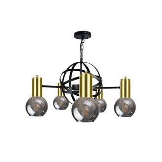Netlighting Planet Pendant Ceiling Light Black Gold 60cm 5x E27
