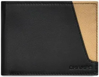 Champs Luggage Iconic ID Flap Leather Bifold Wallet in Black/Ivory at Nordstrom Rack
