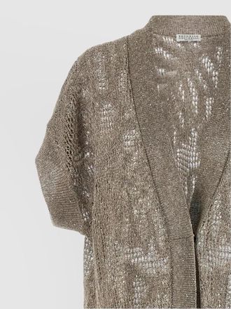Brunello Cucinelli water lillies sequin lace knit cardigan