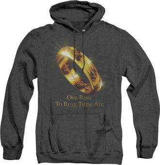 Gildan Lord Of The Rings One Ring Adult Heather Hoodie / Hooded Sweatshirt