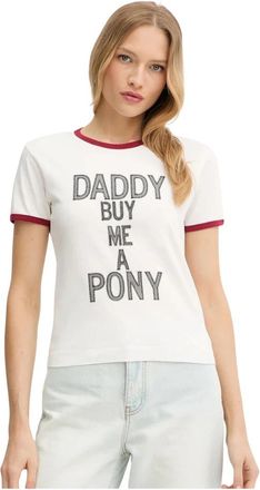 Pinko Reimagine T-shirt - Dames - T-shirts - Wit - L - Katoen - Tops