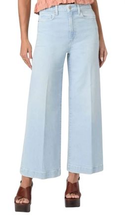 Paige Harper Ankle High Rise Wide Leg Jeans In Fleur De Mer