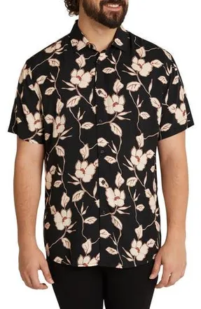 Johnny Bigg Brixton Floral Short Sleeve Button-Up Shirt in Black at Nordstrom Rack, Size Xx-Large